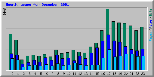 Hourly usage for December 2001